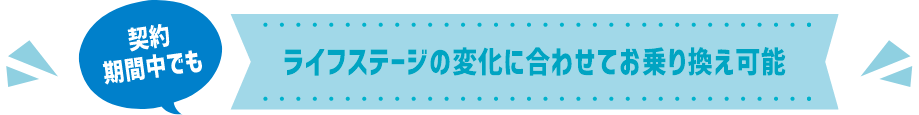 契約期間中でもライフステージの変化に合わせてお乗り換え可能